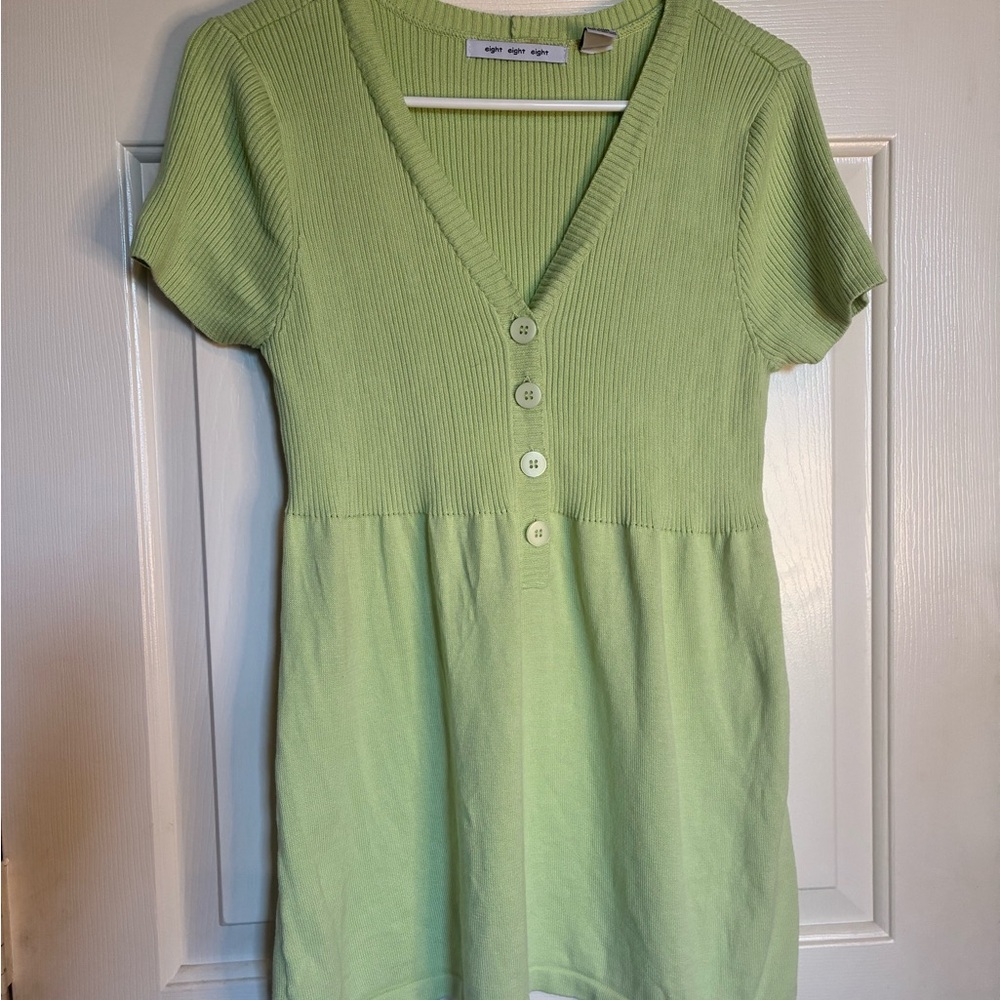 NWOT Eight Eight Eight Light Green Ribbed Tunic Top - Picture 1 of 8